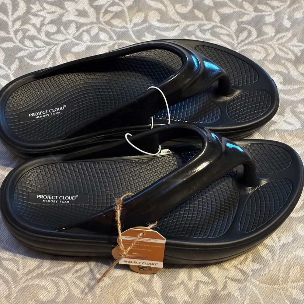 Project Cloud Abra Memory Foam Flip Flops Black W… - image 6